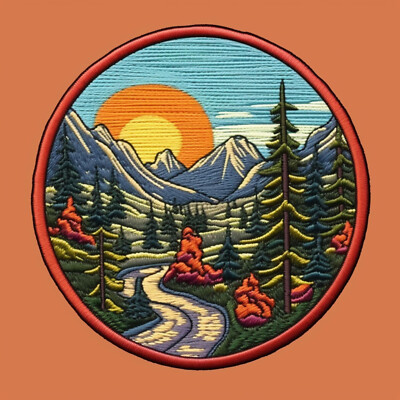 Skyline Trail Loop Patch Iron-on Applique Decorative Nature Badge Mount Rainier 