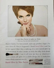 Vintage 1966 Max Factor Make Up Print Ad Ephemera Wall Decor Pastel Glow
