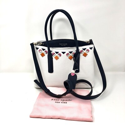 NWT Kate Spade Margaux Medium Jeweled Leather Satchel Optic