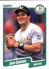 Jose Canseco 1990 Fleer #3 Oakland Athletics FREE SHIPPING AutographDen