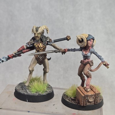 Painted RPG D&D Dungeons & Dragons Pathfinder 28mm Fantasy Beastmen M&F X2