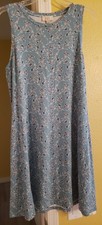 Ladies ANN TAYLOR LOFT Sage Green Floral Jersey Knit Tank Dress, sz L