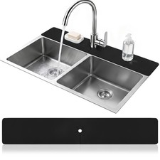 Cuttable Faucet Mat for Kitchen Sink, Extra Long 29 Inch, Black
