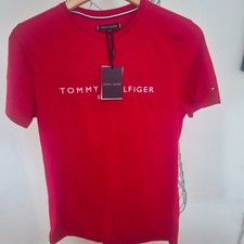 Tommy Hilfiger red crew slimfit mens t shirt Size S NEW with tags Authentic