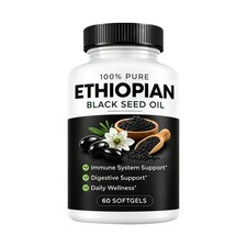 Ethiopian Black Seed Oil Softgels 4.64 Thymoquinone  Non-Gmo, Gluten-Free,60