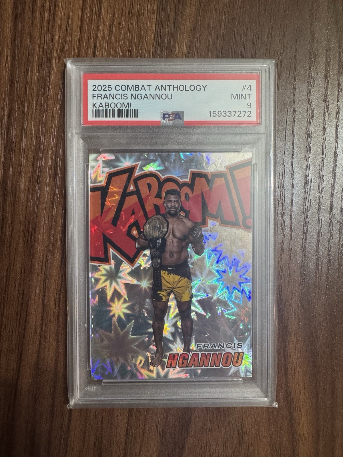 Francis Ngannou Kaboom! PSA 9 2025 Panini Combat Anthology #4 MMA UFC view 1