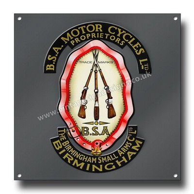 B. S. A. Motor Zyklen Ltd Vermehrung Metall Schild. Lizenziert B.S.A Produkt