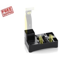 9-Slot Shaver Stand with Drain Holes for Philips Oneblade - Clutter-Free Storage