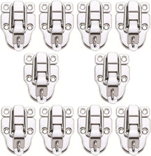 10 Pack Metal Duckbilled Box Hasp Lock Toggle Latch Catch for Toolbox Silver