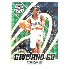 2023-24 Panini Mosaic Green Pulsar Prizm Tyrese Maxey Give And Go 14