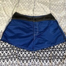 True Vintage 70s 80s Tag Rag Blue/Black Swim Shorts Size 11 Made In USA