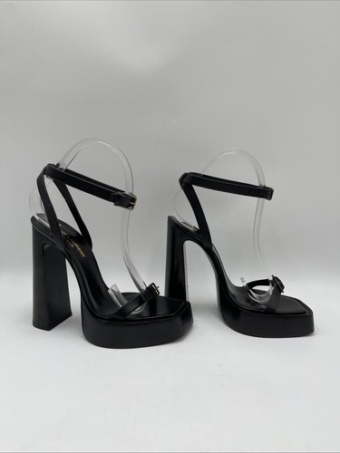 Women’s Saint Laurent Platz Platform Sandals Black Size 37