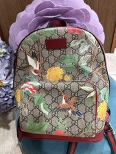 Vintage Authentic Gucci GG Supreme Tian Day Small Backpack