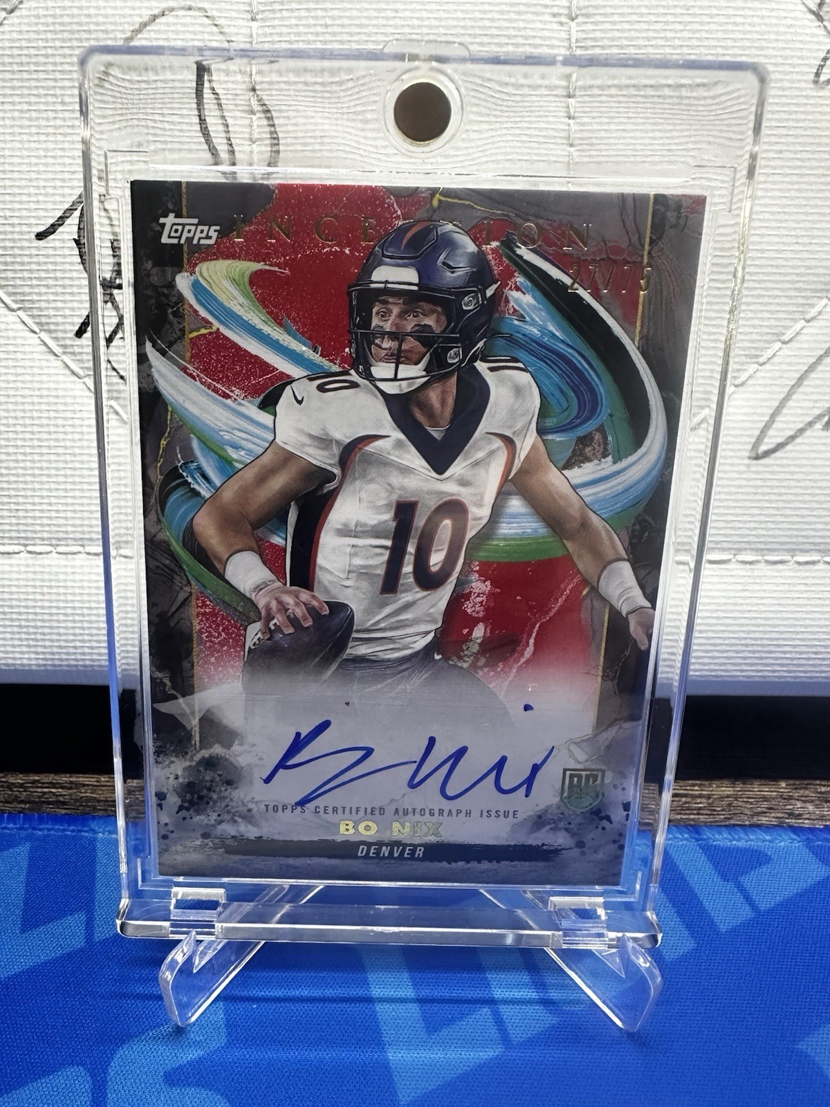2024 Topps Inception Bo Nix Rookie Auto RC Rookie #RA-BN Broncos Red /75