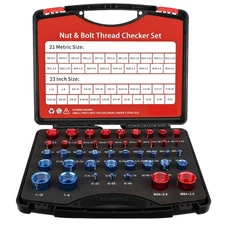 Thread Checker 44pcs Nut and Bolt Thread Checker 23 SAE & 21 Metric Box Set T...