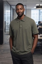 Classic Lacoste Olive Green Short Sleeve Polo Shirt Embroidered Crocodile Logo