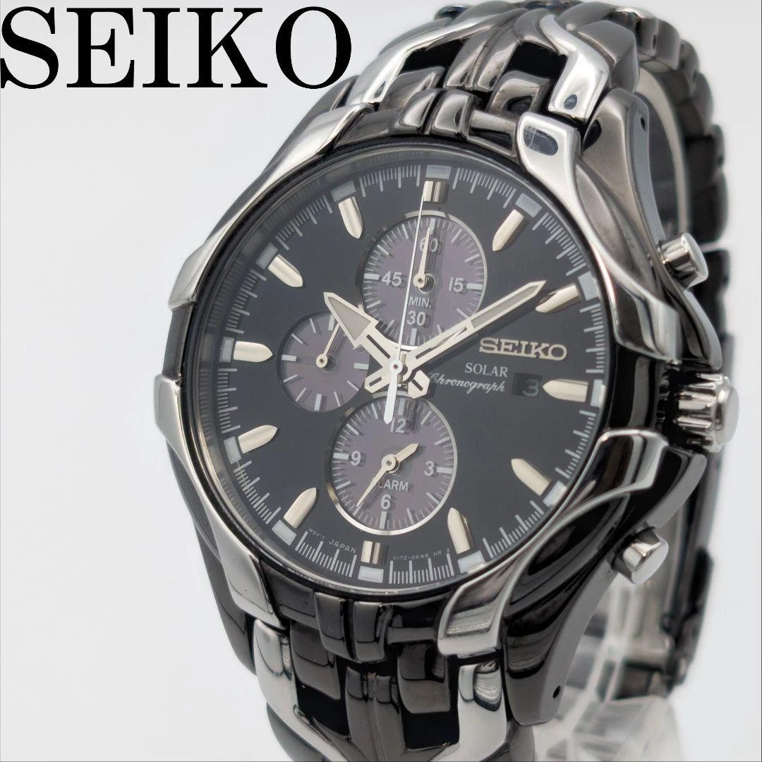 Seiko Solar Chronograph Watches for sale - eBay