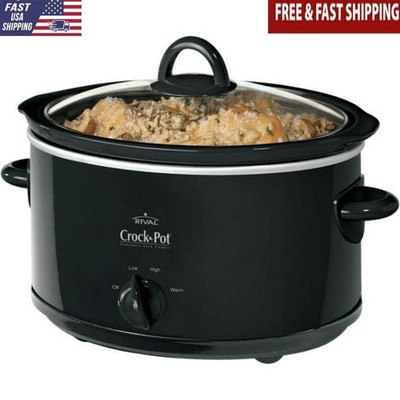 4 Quart Slow Cooker W/ Stoneware Oven Safe Dishwasher Safe 3 Heat Settings New