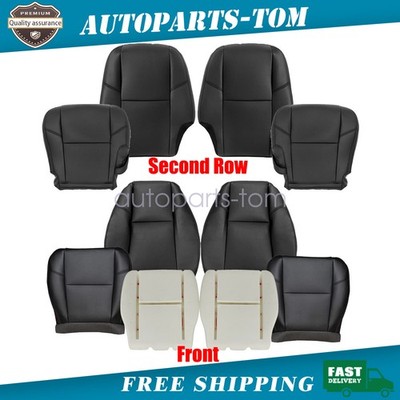 For 07-14 Cadillac Escalade Front & 2nd Row Bottom & Top PERF Cover Black & Foam