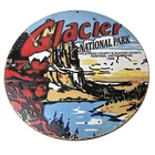 Vintage Glacier National Park Porcelain Sign - Goat Great Northern Sign