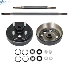 Rear Axle & Brake Hub Drum Assembly Kit For EZGO Elec. 1982+ Gas 2 Cycle 1982-93
