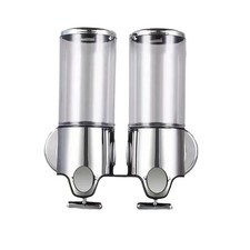 2 Chamber Soap Dispenser Wall Mounted Bathroom Shower Pump Dispenser for Hotel