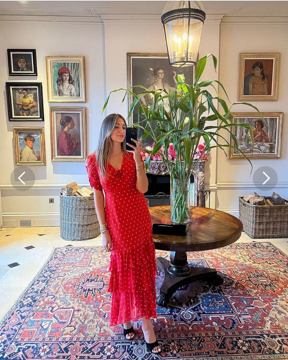 RRP£335 New RIXO Silk Vintage Inspired Rosheen Red Polka Dot Midi