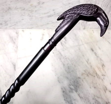 Antique Black Crow Handle Handmade Designer New Carved Cane Walking Stick Style