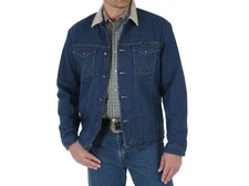 Wrangler Men's Western Style Blanket Lined Denim Jacket Comfort Pockets New NWT