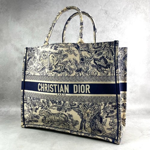 Christian Dior Book Tote Bag Canvas All Over Pattern Shoulder Japan 094469