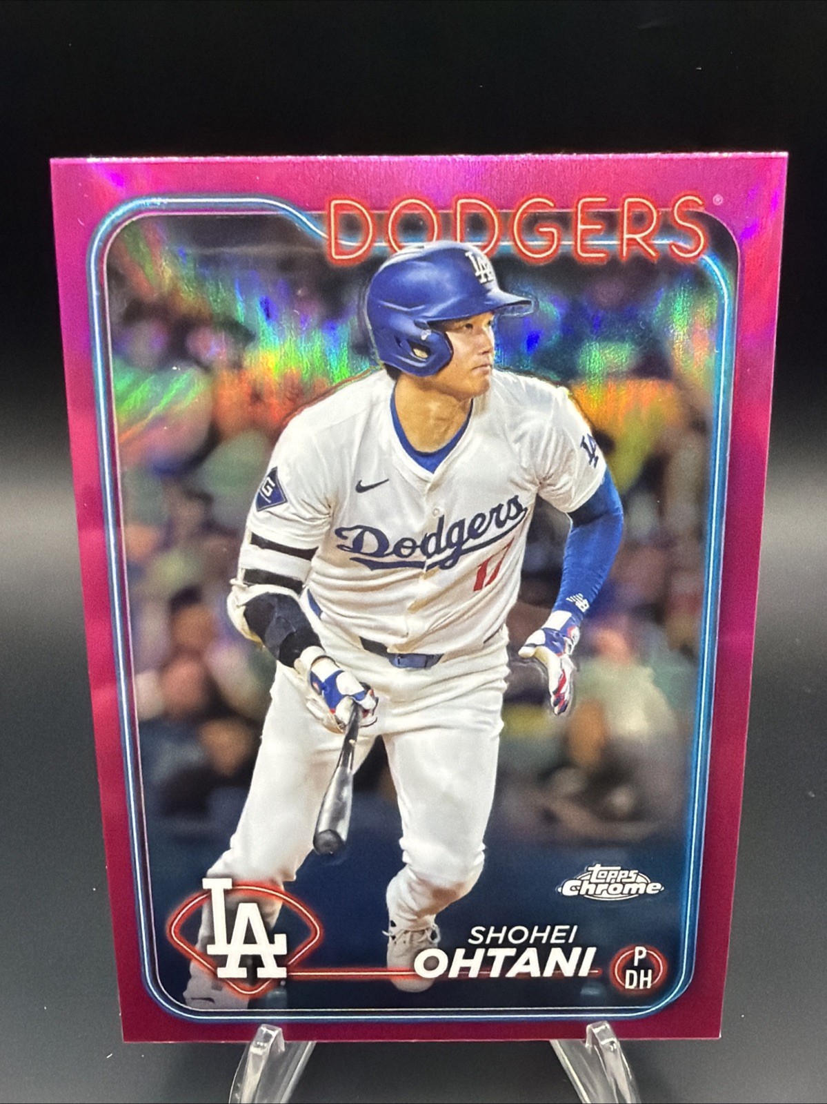 2024 Topps Chrome Pink Refractor Shohei Ohtani Los Angeles Dodgers #1 Prizm Foil