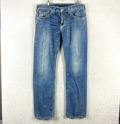 パンツ TRUE RELIGION straight 36 VTG True Religion Jeans Men 36 Ricky Faded Whiskered Thick Stitch