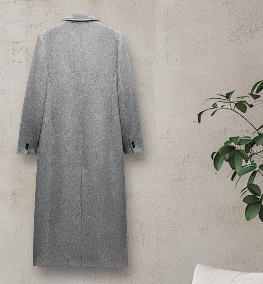 ALTRA CAPPOTTO LANA LUNGO GRIGIO MEDIO TAGLIA MEDIA NUOVO CON ETICHETTE