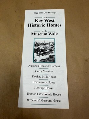 Key West Historic Homes Museum Walk Travel Brochure Guide Florida