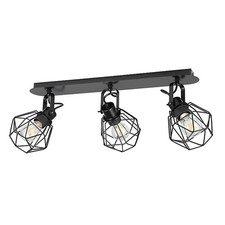 LED Ceiling Spotlight 3 Way Multi Arm Modern Industrial Matt Black Dining Bar
