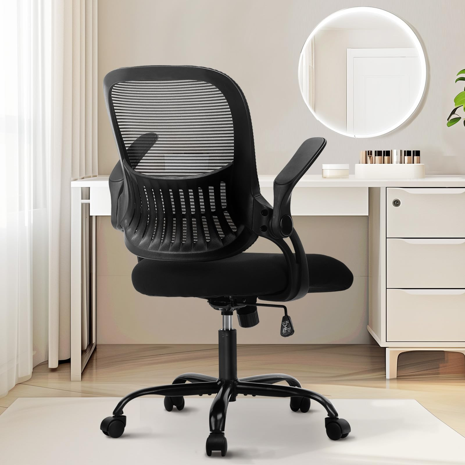 Ergonomic Mid-Back Mesh Office Chair with Swivel & Rolling Wheels for Work & Task Comfort-image