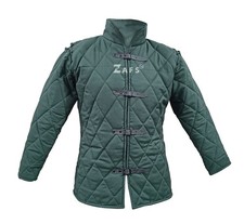 Medieval Thick Padded Gambeson Coat Aketon Historical Full Sleeve for LARP Armor