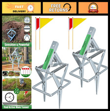 2 Pack Scissor Mole Vole Traps - Easy Set Galvanized Steel, Reusable Gopher Ki