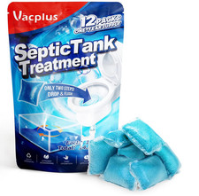 Septic Tank Treatment 12 Pcs for 1-Year Supply, Dissolvable Packs with Easy Oper