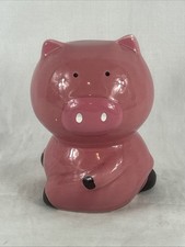 Pink Pig Still Piggy Bank 4.5x3 Ceramic With Plastic Plug