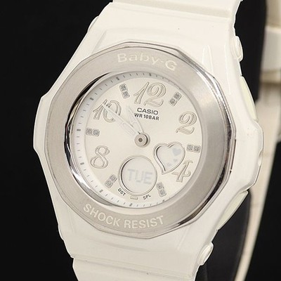 Casio Baby-G BGA-100 5059 Silver Analog Digital Women's Watch Tested