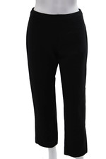 Carolina Herrera Women Cropped Dress Pants Black Wool Blend Size 4