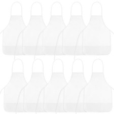 /20/30 Pcs Kids Painting Apron Kid Art Aprons Toddler Paint Apron 10 White