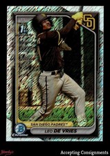 2024 Bowman Chrome Prospects Shimmer Refractors #BCP179 Leo De Vries 1st ROOKIE