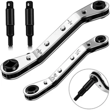 HVAC Ratchet Wrench Set: 3/16" to 3/8" with Hex Bit Adapters for Repair