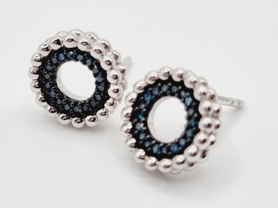 Links of London Blue Diamond Brause Ohrringe, Ohrstecker, Sterlingsilber