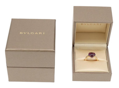 Bvlgari Mediterranean Eden Amethyst 18k Yellow Gold Cocktail Ring US5.25 EU 50