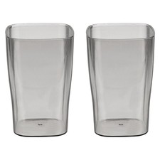 2 Pcs 2.2 x 2.2 x 3.7 Inch Toothbrush Glasses, Gray
