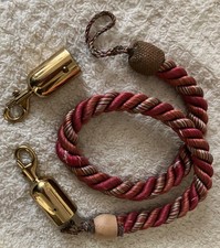 2 PIECE STANCHIONS CORD AND HOLDERS  GOLD METAL