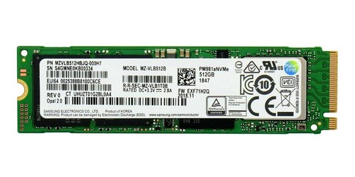 Samsung PM981a 512GB NVMe M.2 2280 SSD MZVLB 500 + Windows 11 Pro vorinstalliert